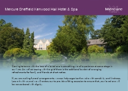 Funeral and wake package from Mercure SHeffield Kenwood Hall Hotel & Spa