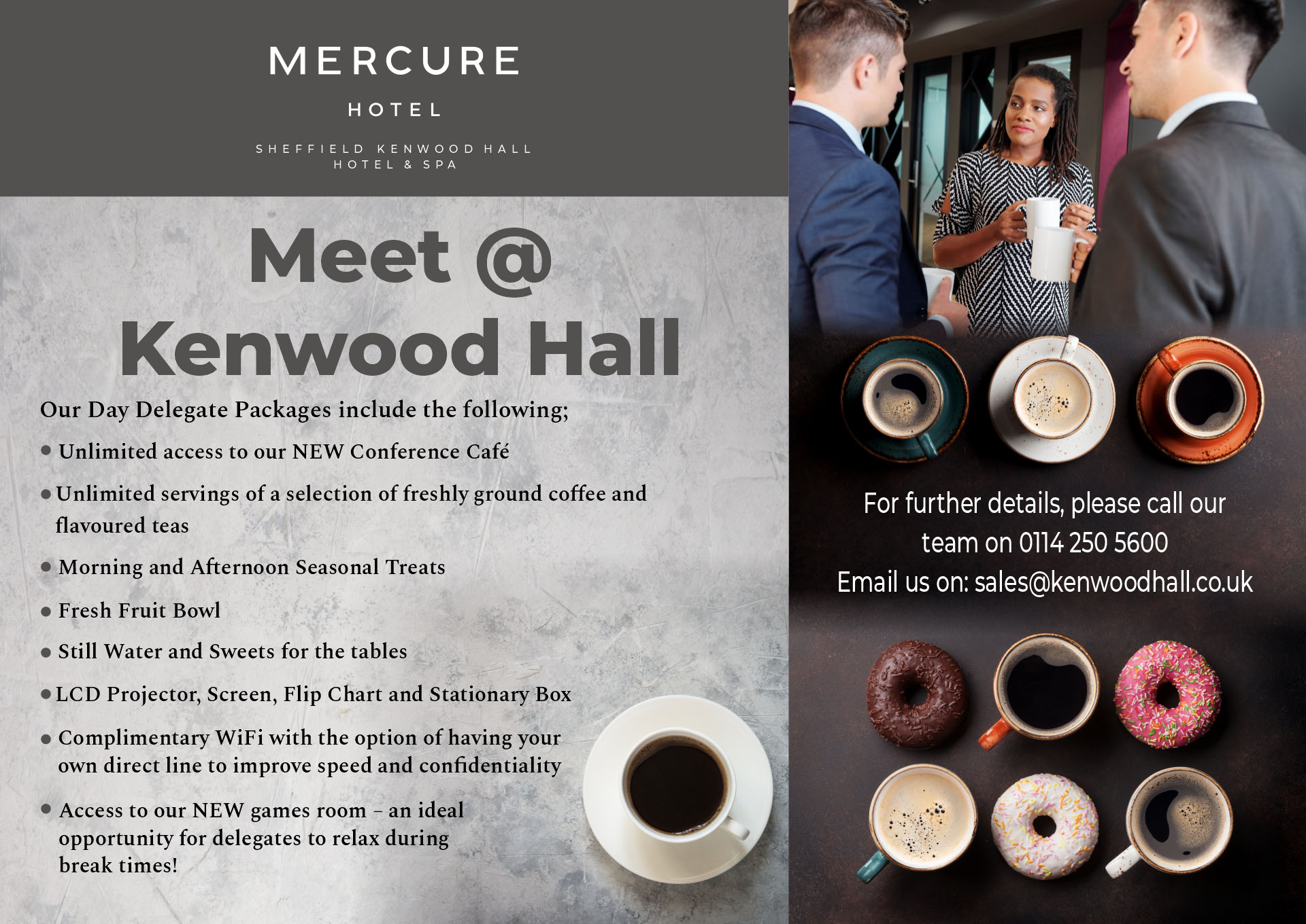 Meetings and Conferences fact sheet for Mercure Kenwood Hall Hotel & Spa Sheffield