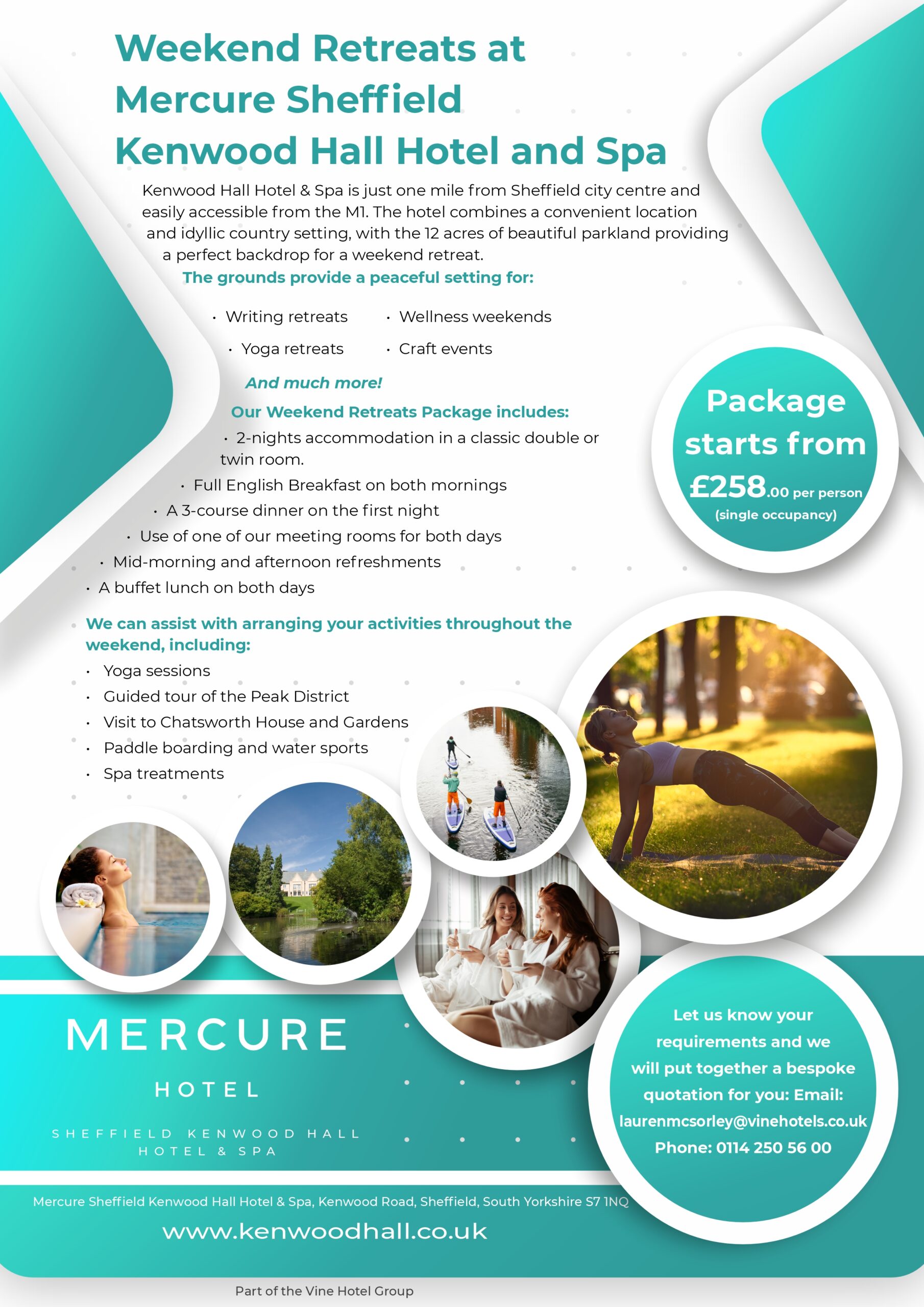 Weekend Retreats at Mercure Sheffield Kenwood Hall Hotel 2023