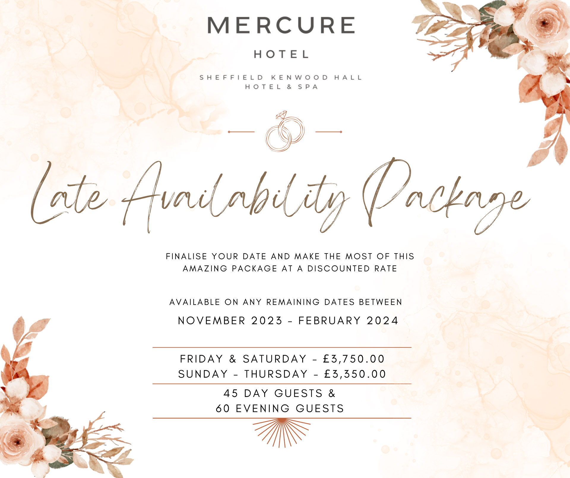 late availability package 23-24 Mercure Sheffield Kenwood Hall Hotel and Spa